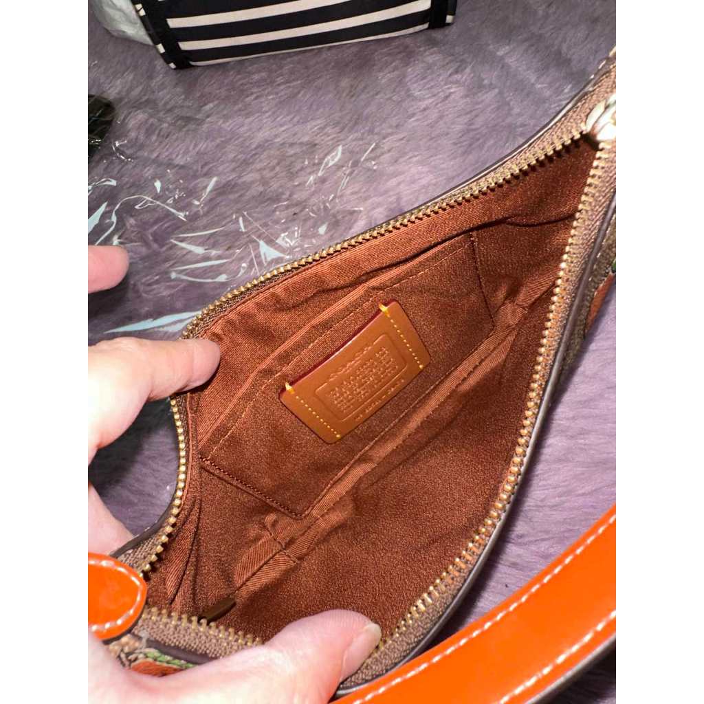 ORIG & IMPORTED CCH Mini Payton Brown/Orange Bag With Orange Print