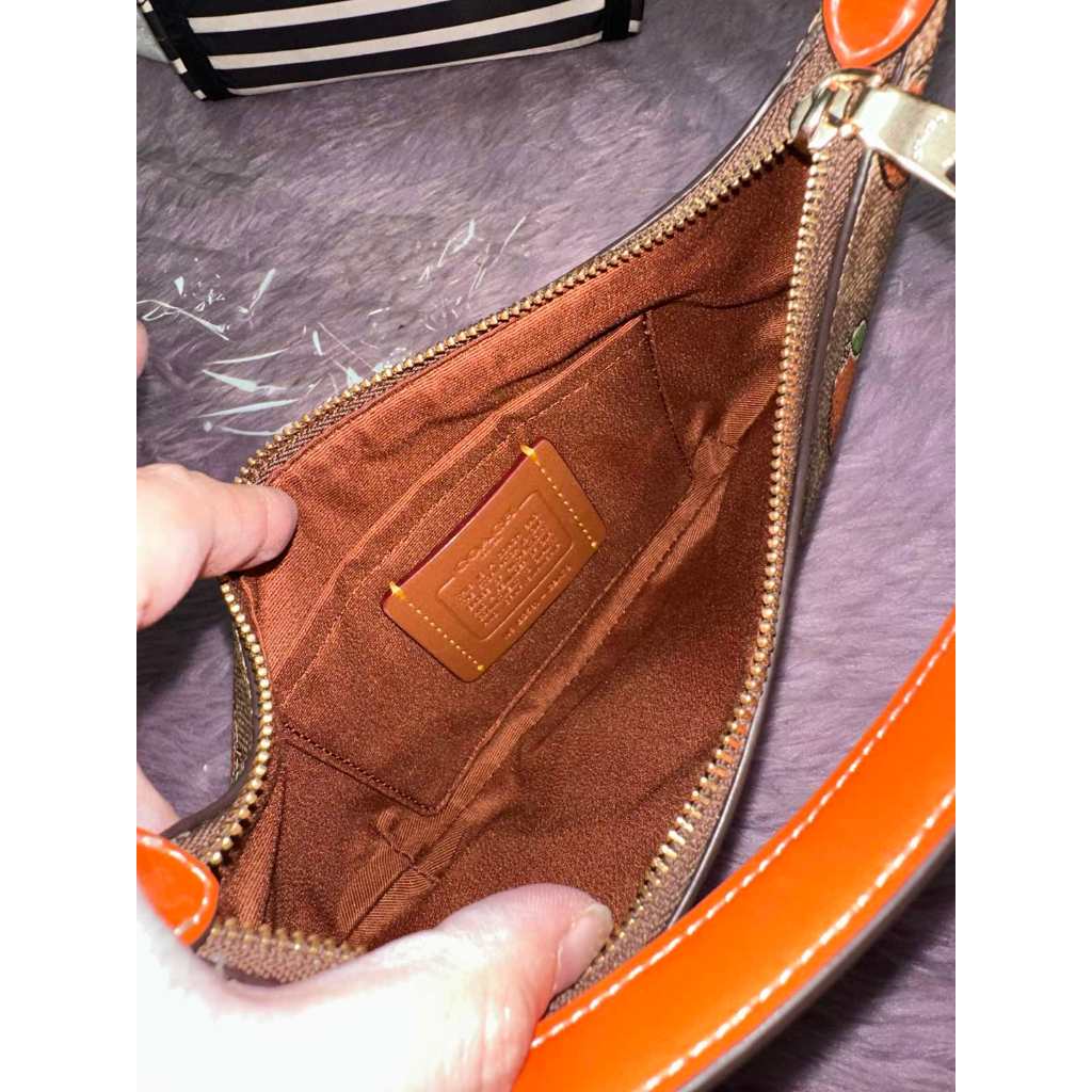 ORIG & IMPORTED CCH Mini Payton Brown/Orange Bag With Orange Print
