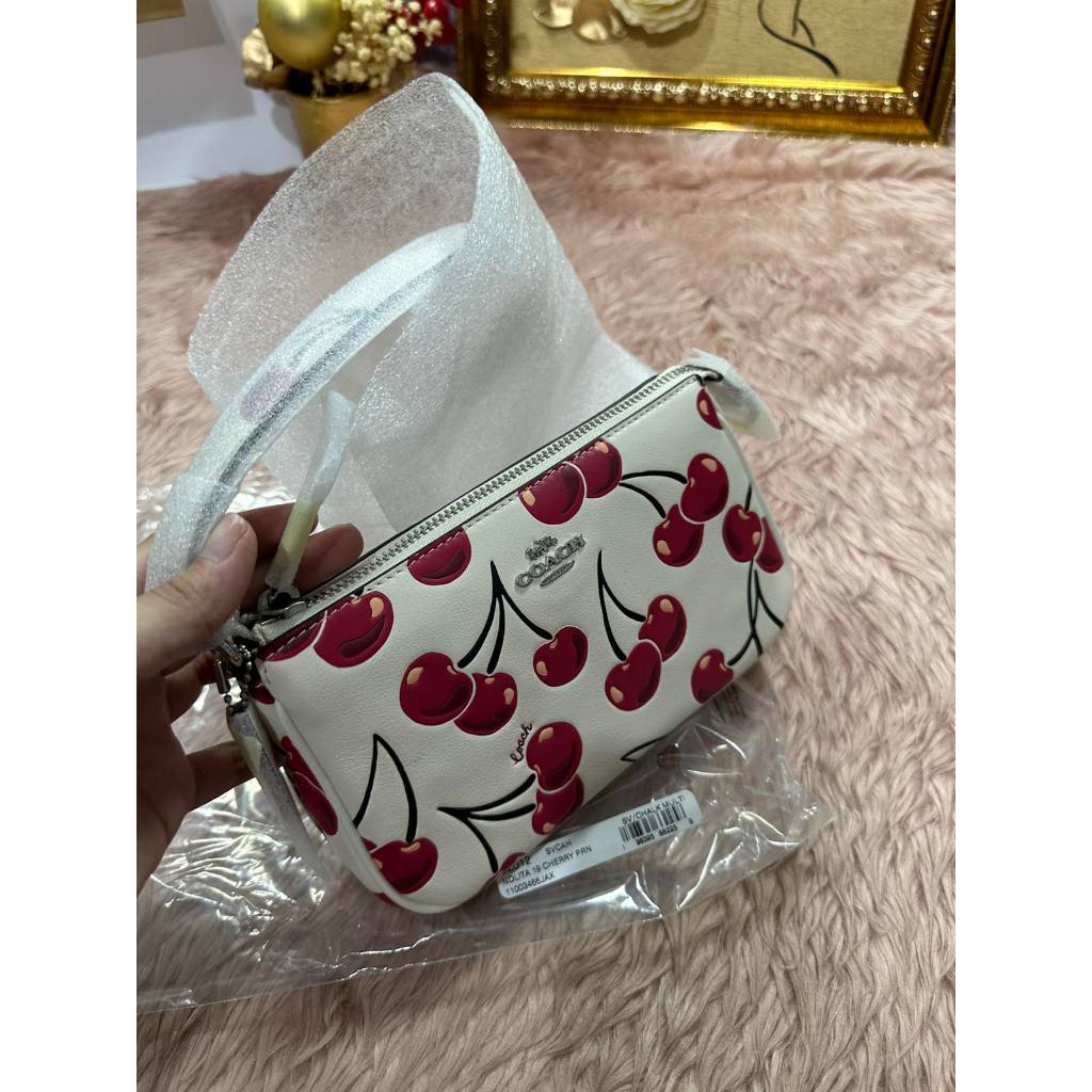 AUTHENTIC/ORIGINAL CCH Nolita 19 With Cherry Print Small White Bag