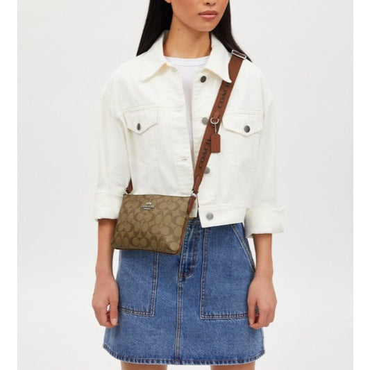 AUTHENTIC/ORIGINAL CCH Pace Slim Crossbody Bag In Signature Canvas Khaki Brown