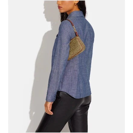 ORIG & IMPORTED CCH Nolita 19 In Colorblock Signature Canvas Kilikili Bag in Khaki Brown
