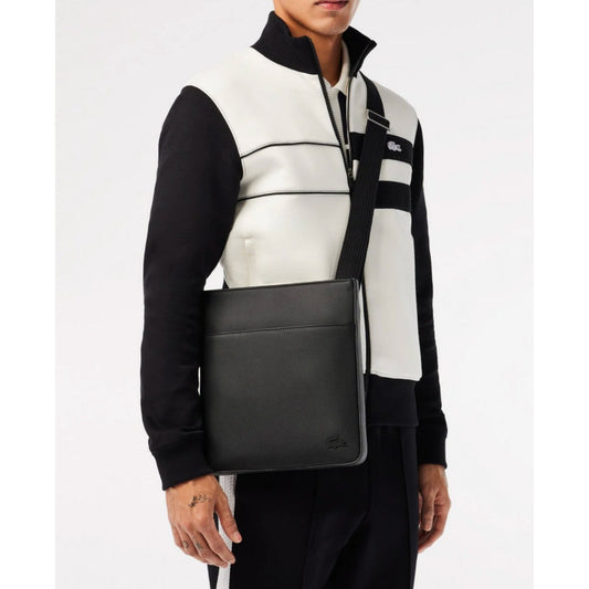 ORIG & IMPORTED Lacoste Men’s Classic Flat Slim Satchel Black Bag