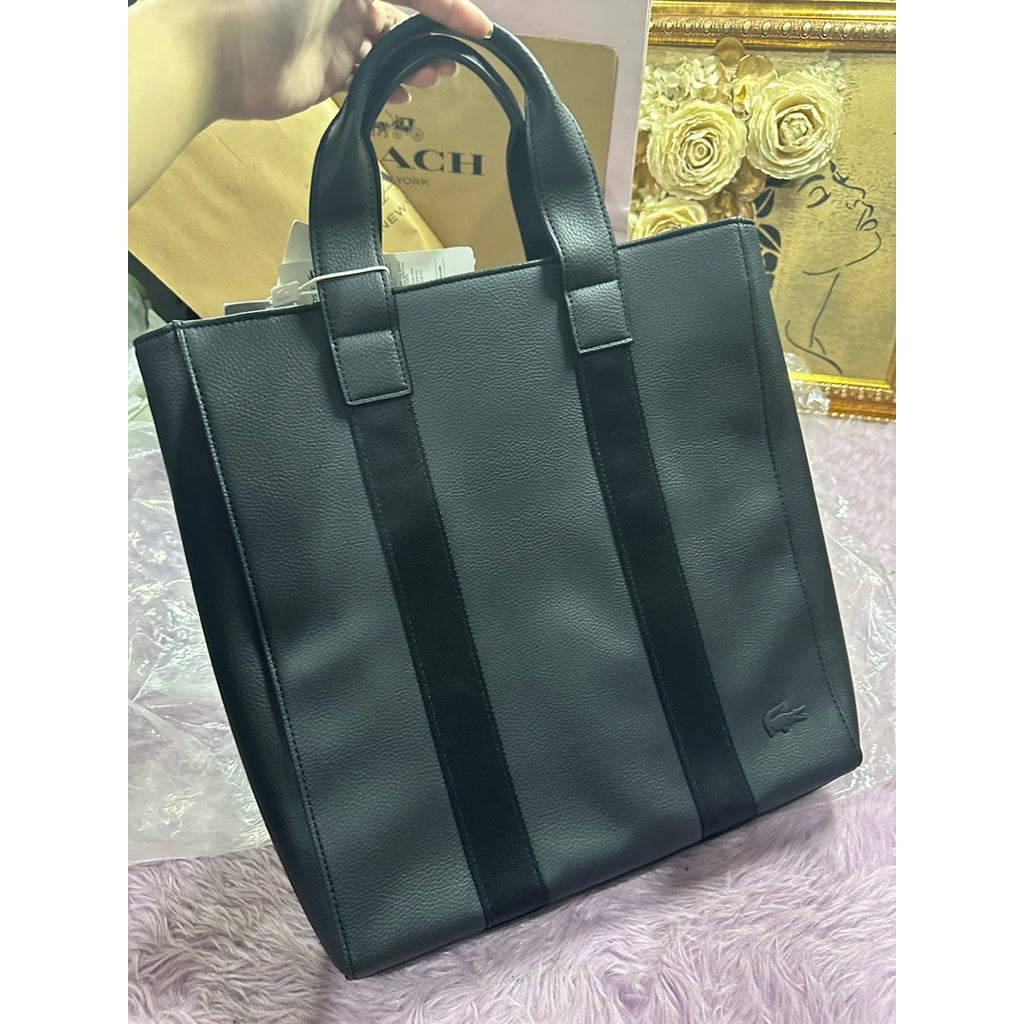 ORIG & IMPORTED Lacoste Gael Vertical Tote Large Laptop Men Black Bag