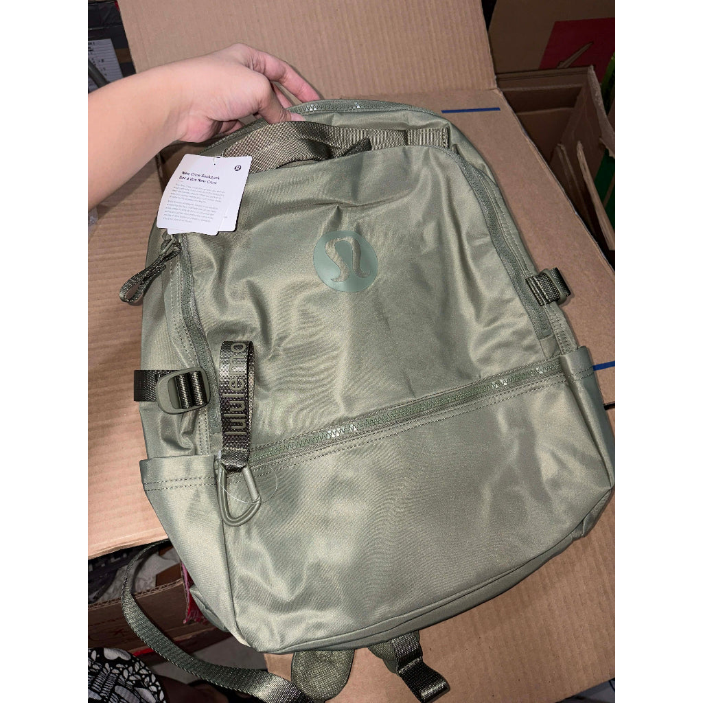 ORIG & IMPORTED Lululemon New Crew Backpack 22L Large Laptop Backpack Bag Pink/Black/Green