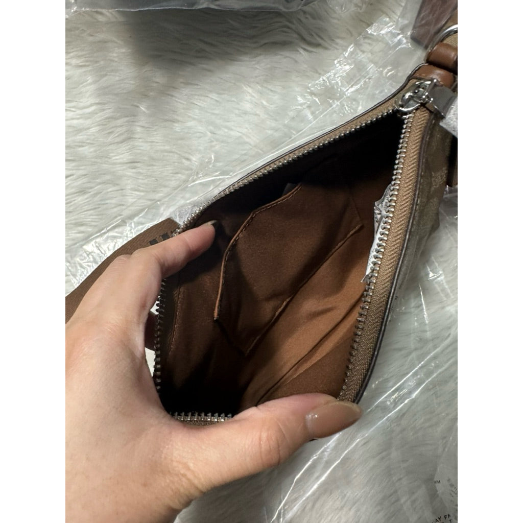 AUTHENTIC/ORIGINAL CCH Pace Slim Crossbody Bag In Signature Canvas Khaki Brown