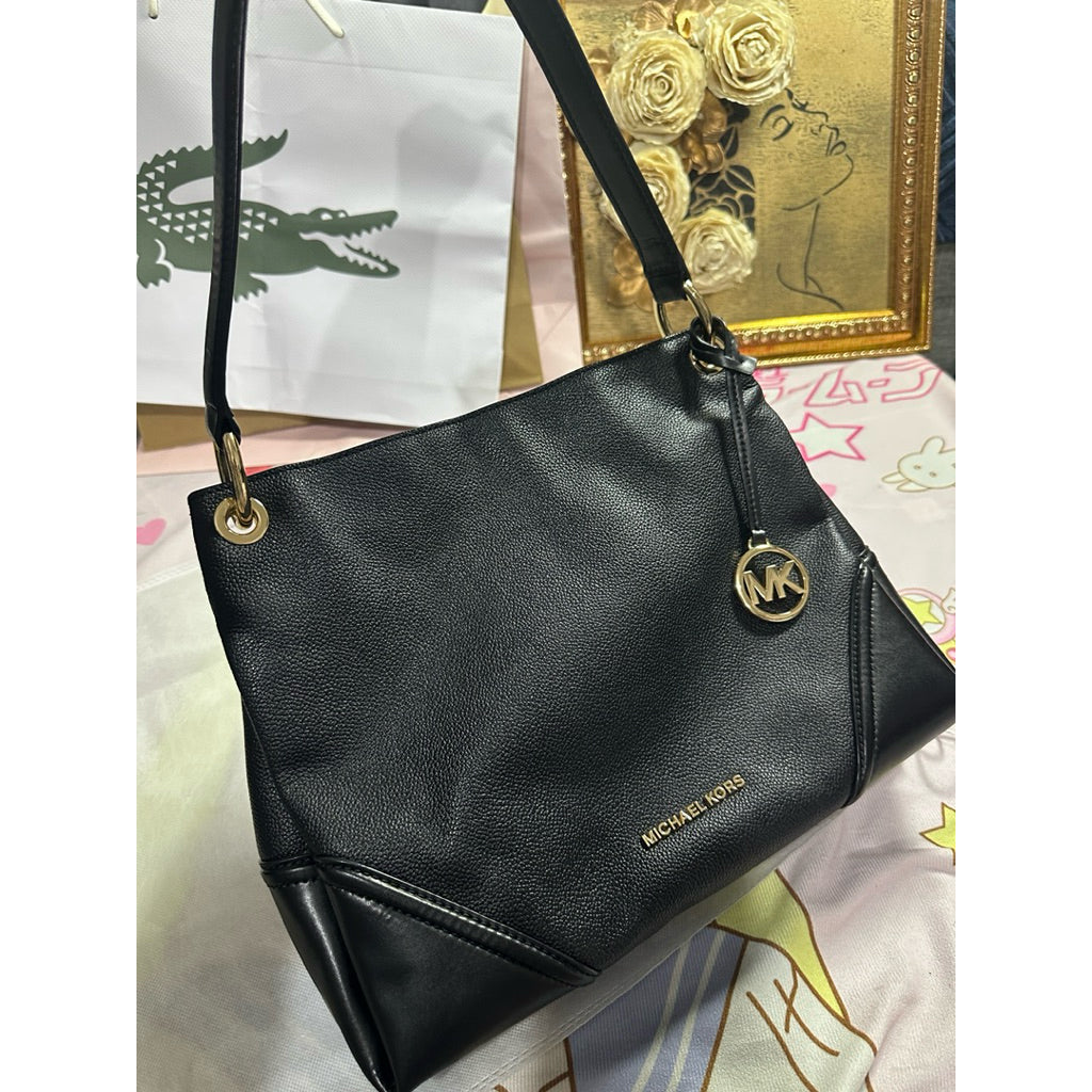 ORIG Preloved MK Nicole Medium Shoulder Hobo Bag Black