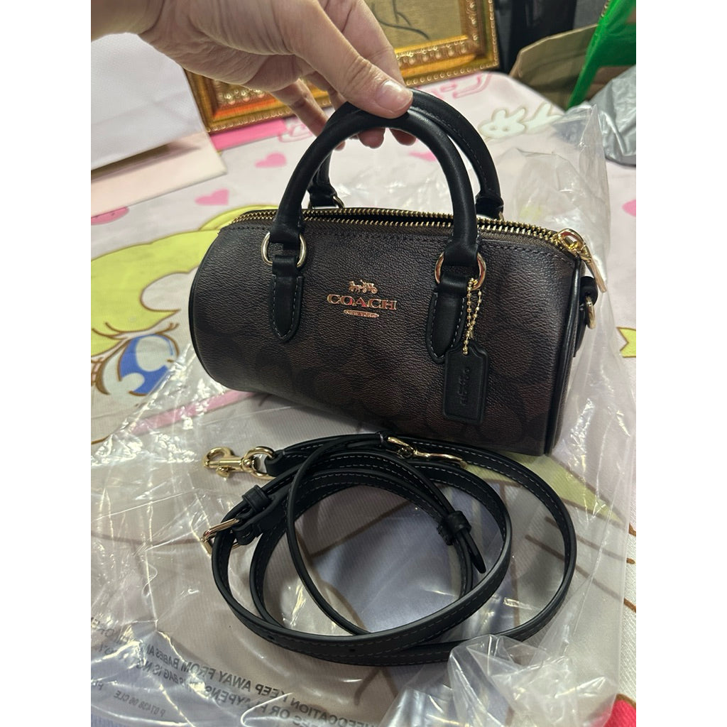 ORIG & IMPORTED CCH Lacey Crossbody Light Khaki/Brown Black Small Mini Bag In Signature Canvas