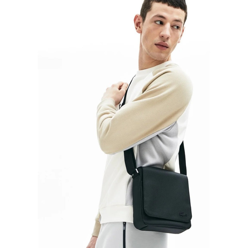 ORIG & IMPORTED LCT Classic Flap Men's Black Bag - SOFT LEATHER