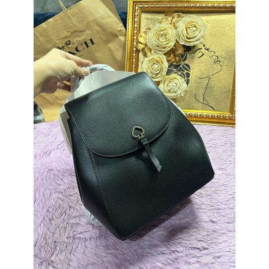 ORIG & IMPORTED KS Adel Medium Flap Black Backpack Bag