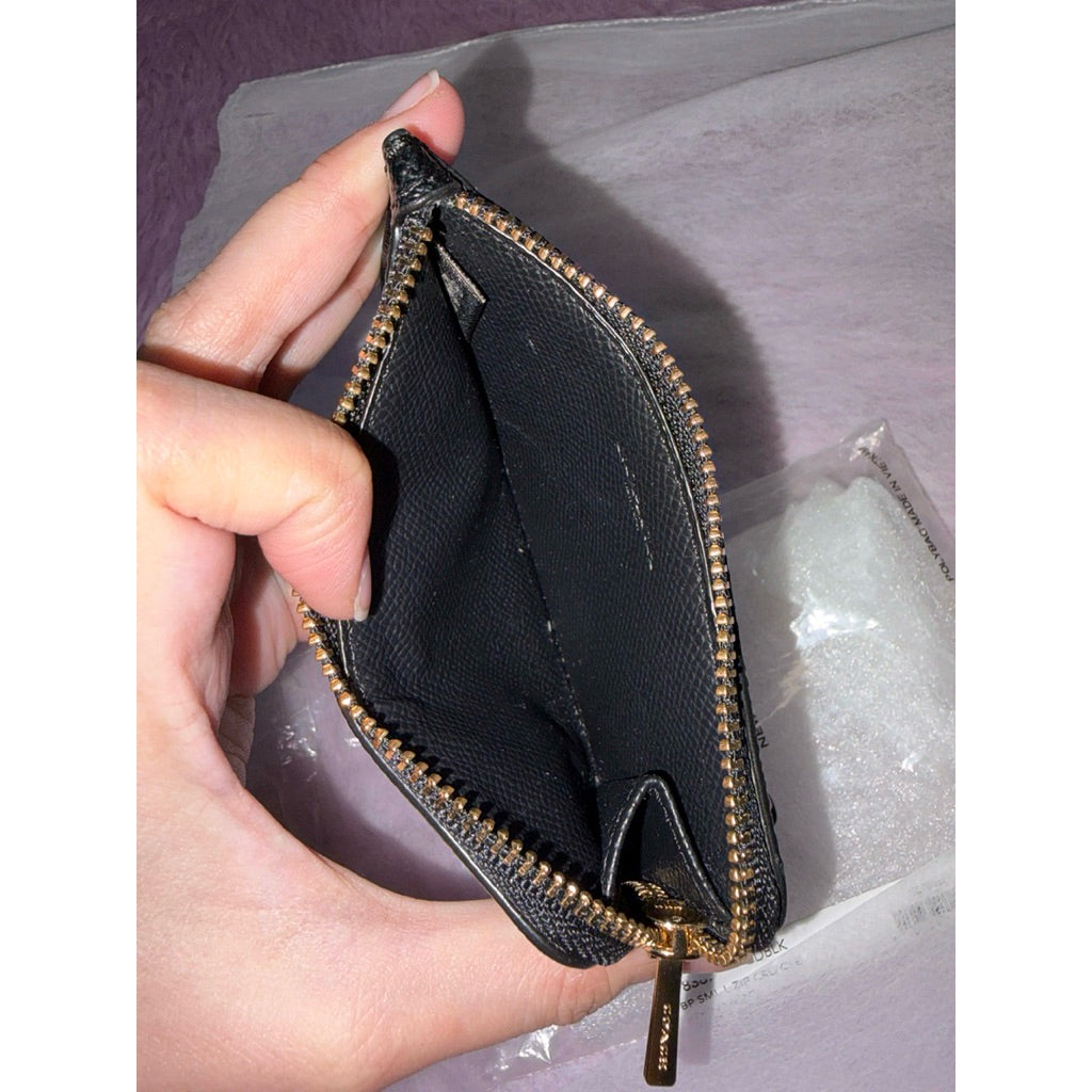 ORIG & IMPORTED CCH 78387 Small L-Zip Card Case Black Wallet