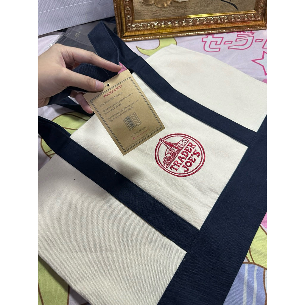 ORIG & IMPORTED NEW Trader Joe’s Canvas Large Tote Bag Reusable