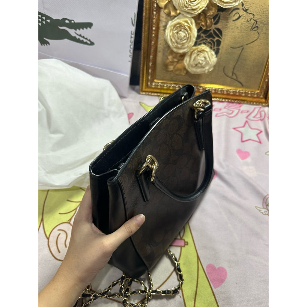 ORIG Preloved CCH Minetta Signature Brown/Black Satchel Bag