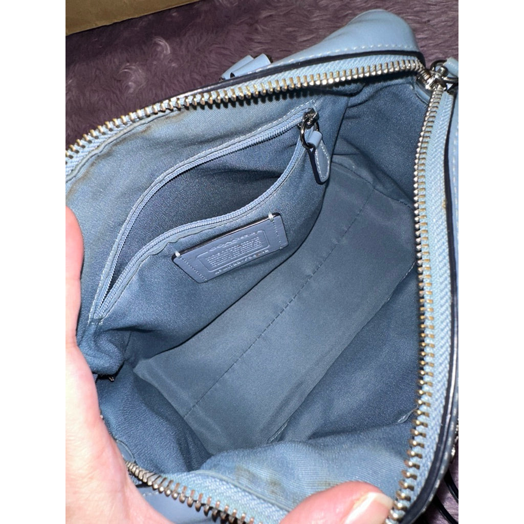 ORIG Preloved CCH Mini Bennett In Light Khaki/Blue Satchel Bag