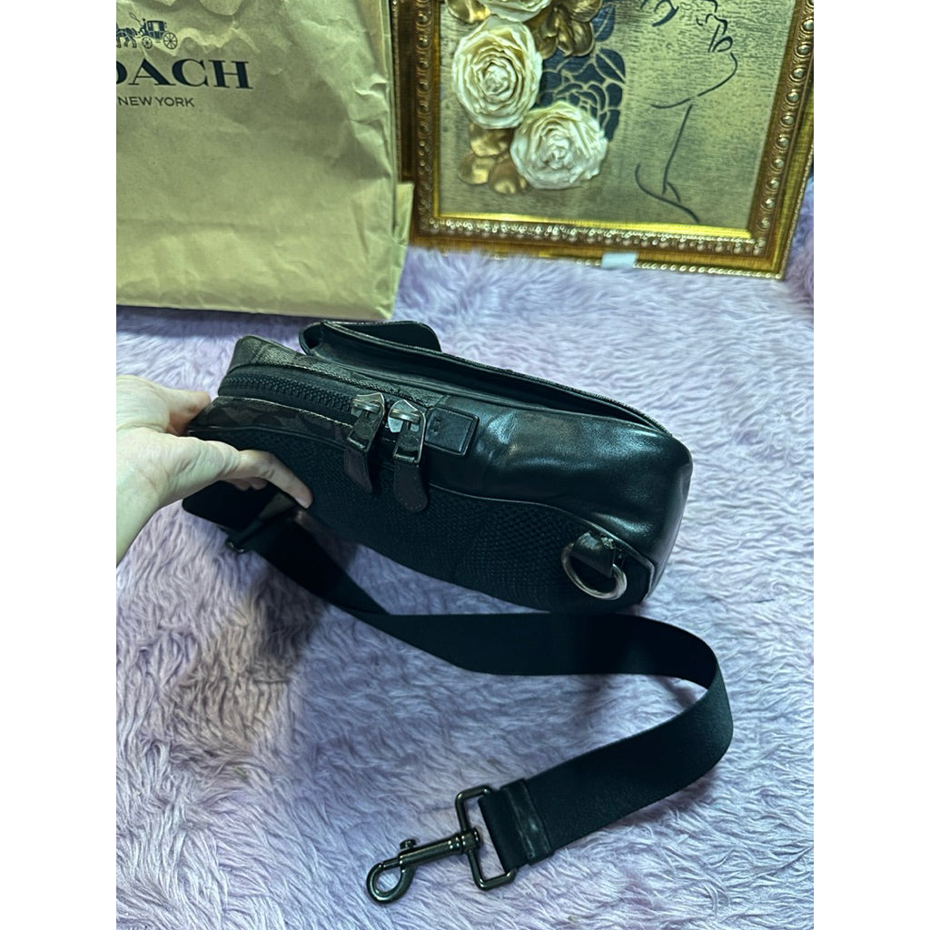 ORIG Preloved CCH Track Pack In Signature Canvas Men Body Bag Black