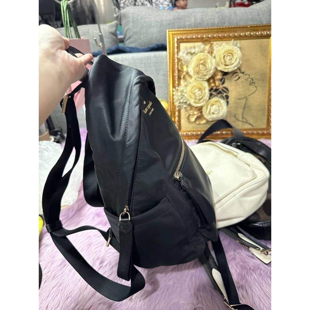 ORIG Preloved KS Chelsea Medium Backpack Black Nylon Bag