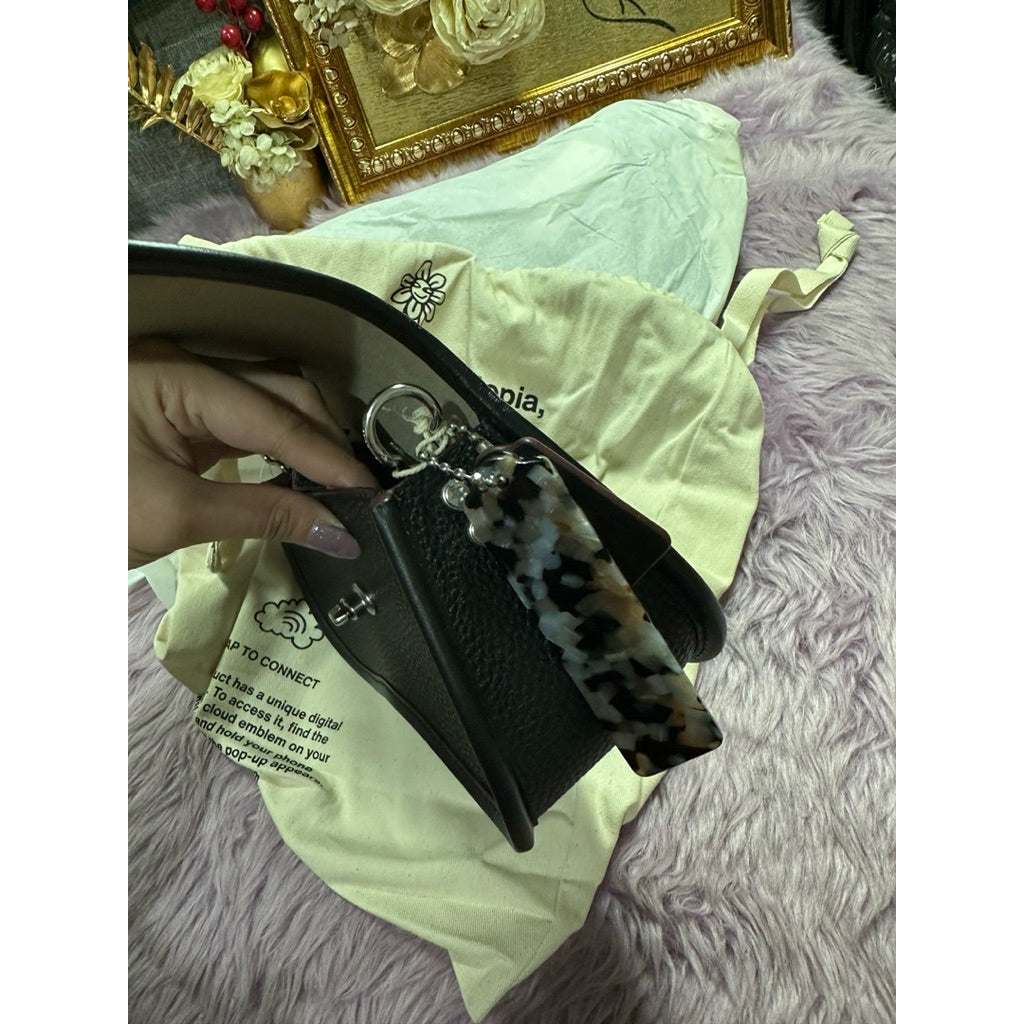 ORIG & IMPORTED Retail CCH Wavy Dinky Black Shoulder Bag In Coachtopia Leather