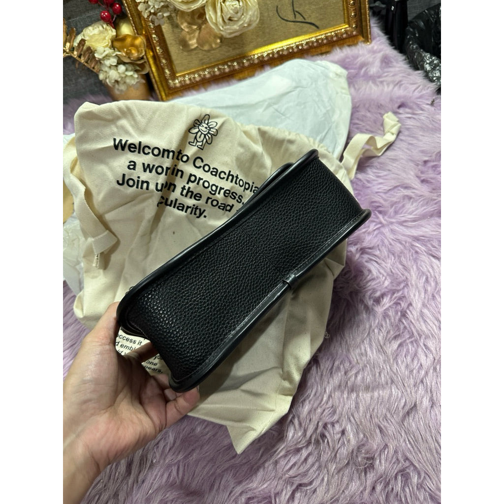 ORIG & IMPORTED Retail CCH Wavy Dinky Black Shoulder Bag In Coachtopia Leather