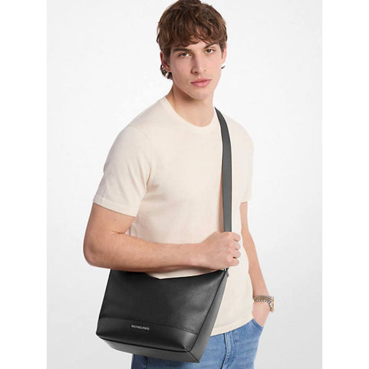 ORIG & IMPORTED MK Cooper Pebbled Leather Crescent Black Men Bag