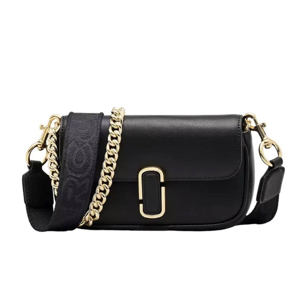 ORIG & IMPORTED The J Marc Mini Shoulder Bag with Maxi Logo Webbing Strap Black