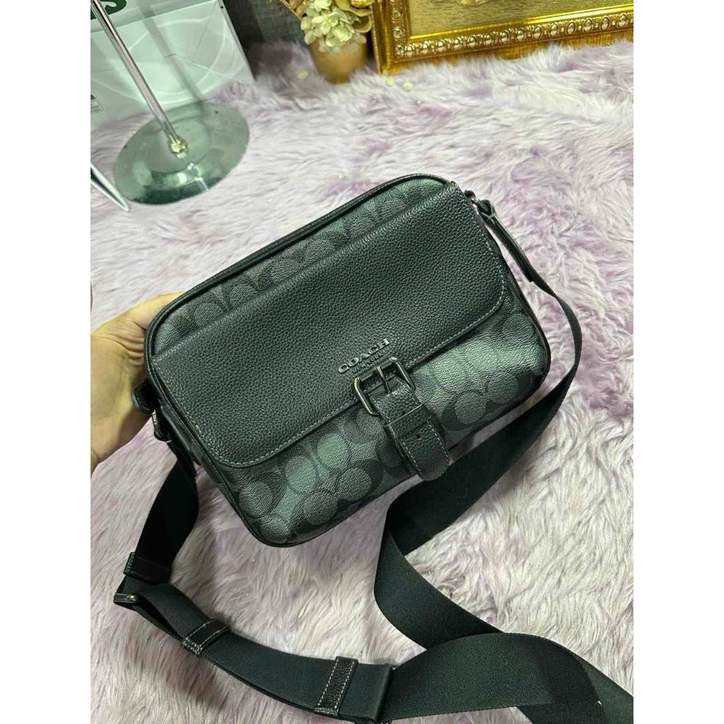 ORIG Preloved CCH Hudson Crossbody Men Black Bag In Signature Canvas