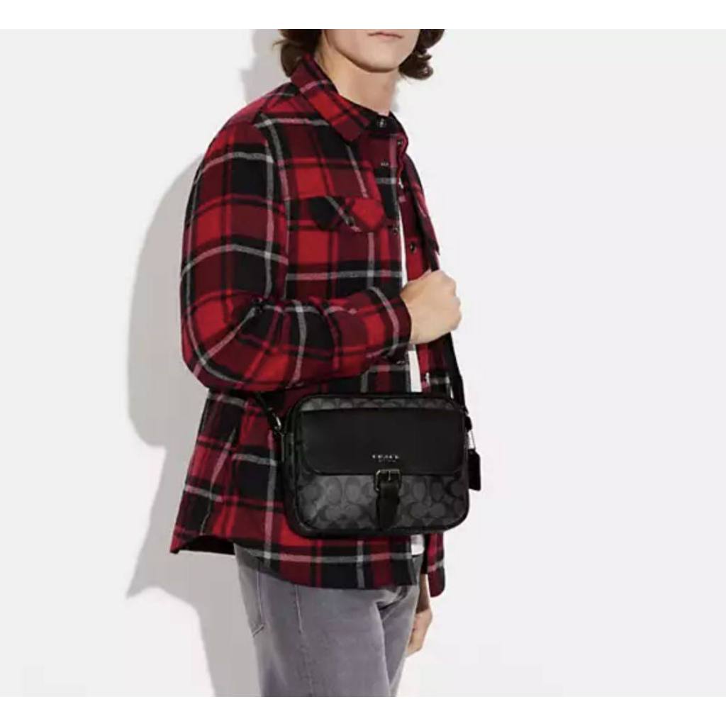 ORIG Preloved CCH Hudson Crossbody Men Black Bag In Signature Canvas