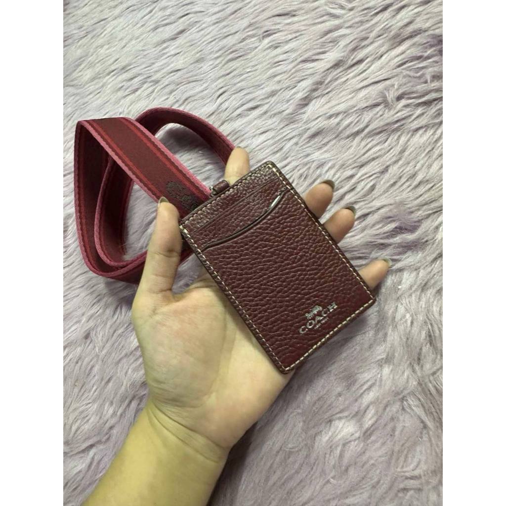 ORIG & IMPORTED CCH Leather ID Lanyard Wine Maroon