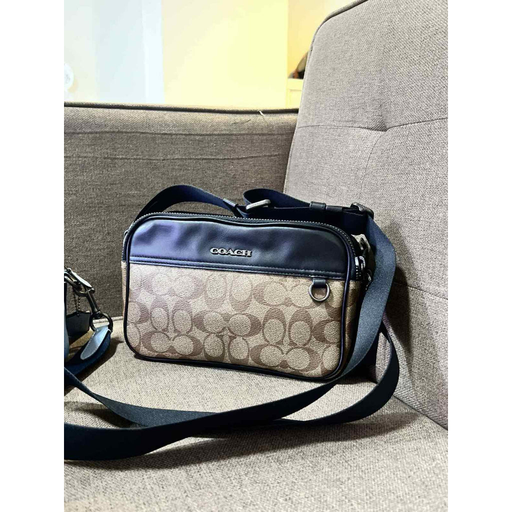 ORIG Preloved CCH Graham Crossbody In Signature Canvas Khaki Black Men Bag