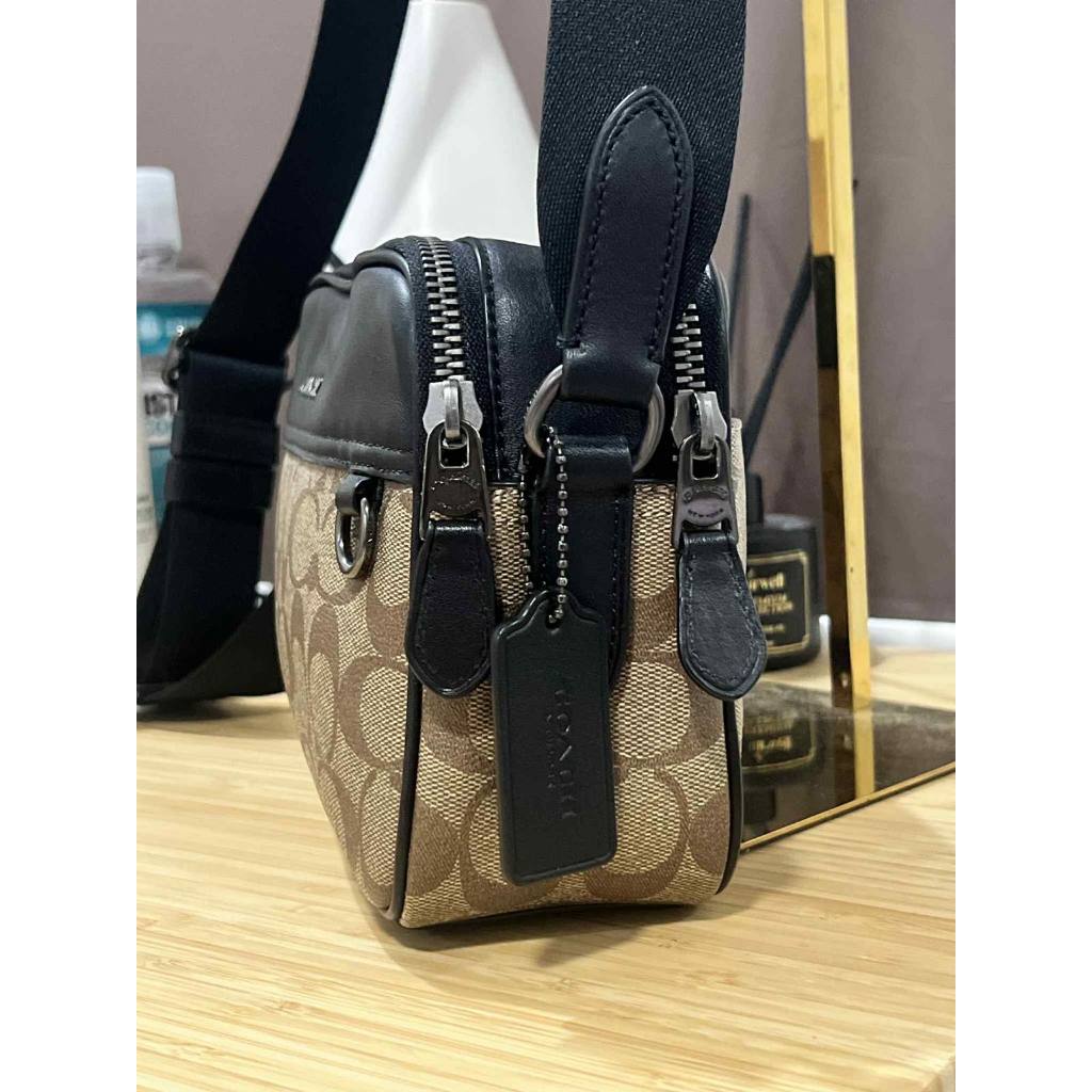 ORIG Preloved CCH Graham Crossbody In Signature Canvas Khaki Black Men Bag