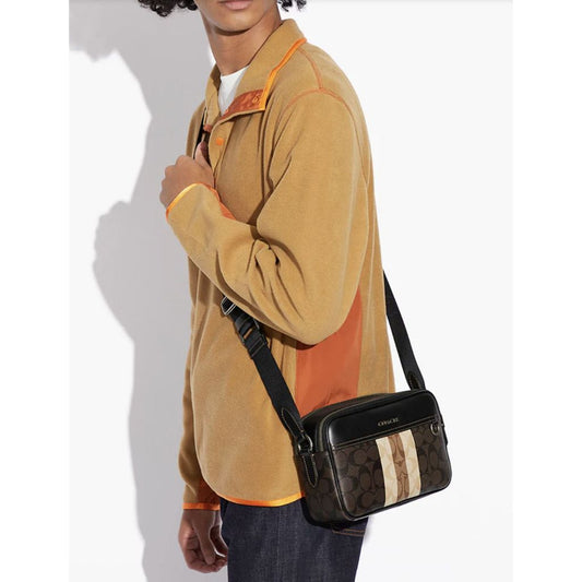 ORIG Preloved CCH Graham Crossbody Men Bag In Blocked Signature Canvas