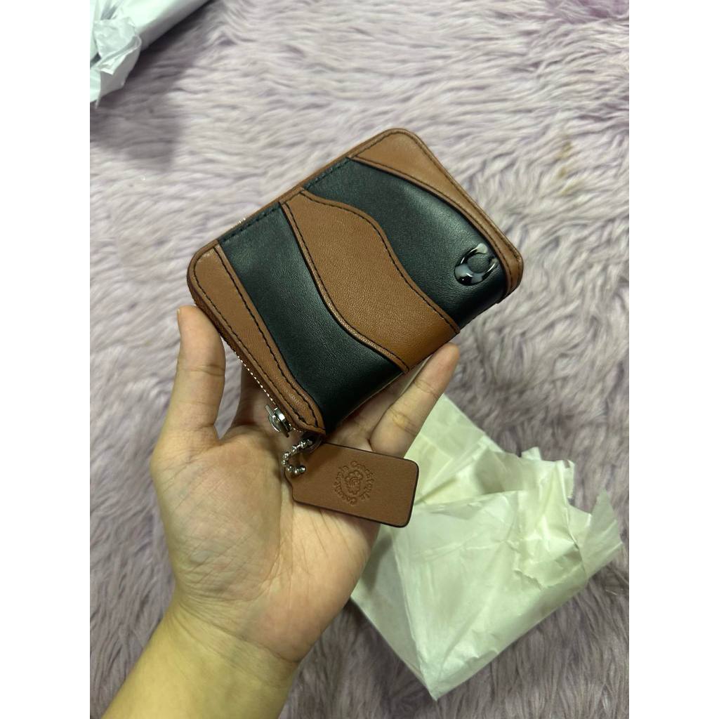 ORIG & IMPORTED Retail CCH Zip Around Black Wallet In Wavy Stripe Upcrafted Leather
