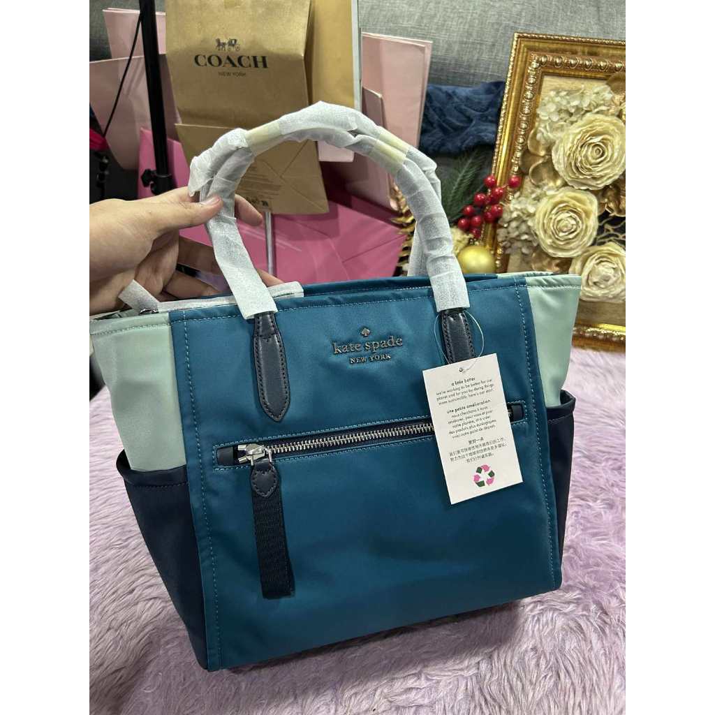ORIG & IMPORTED KS Chelsea Medium Satchel Nylon Bag in Blue