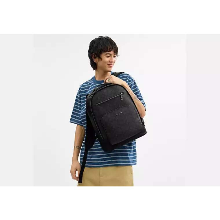 ORIG & IMPORTED CCH Ethan Backpack In Signature Canvas Men Black Bag