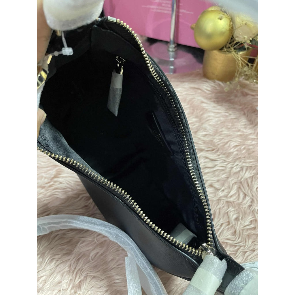 ORIG & IMPORTED KS Nova Crescent Shoulder Black White Bag