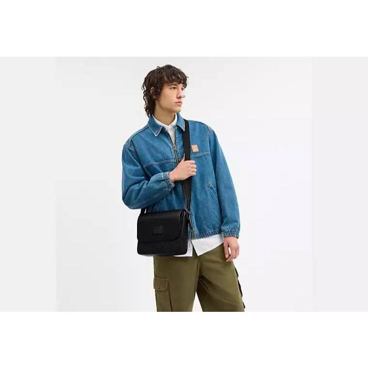 ORIG & IMPORTED CCH Sprint Map Men Flap Bag 25 In Signature Jacquard