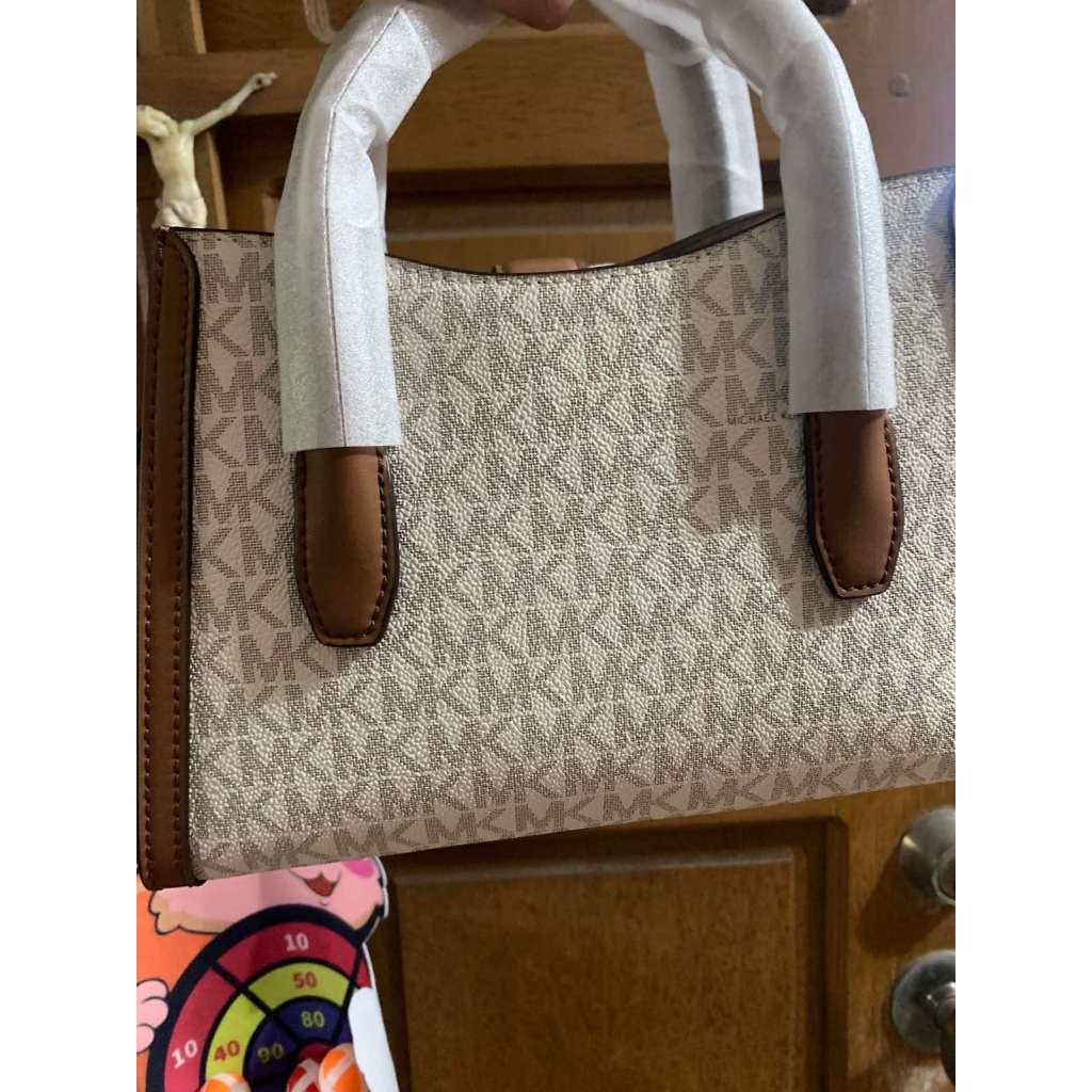 ORIG & IMPORTED MK Gabby Small Logo Satchel White Bag