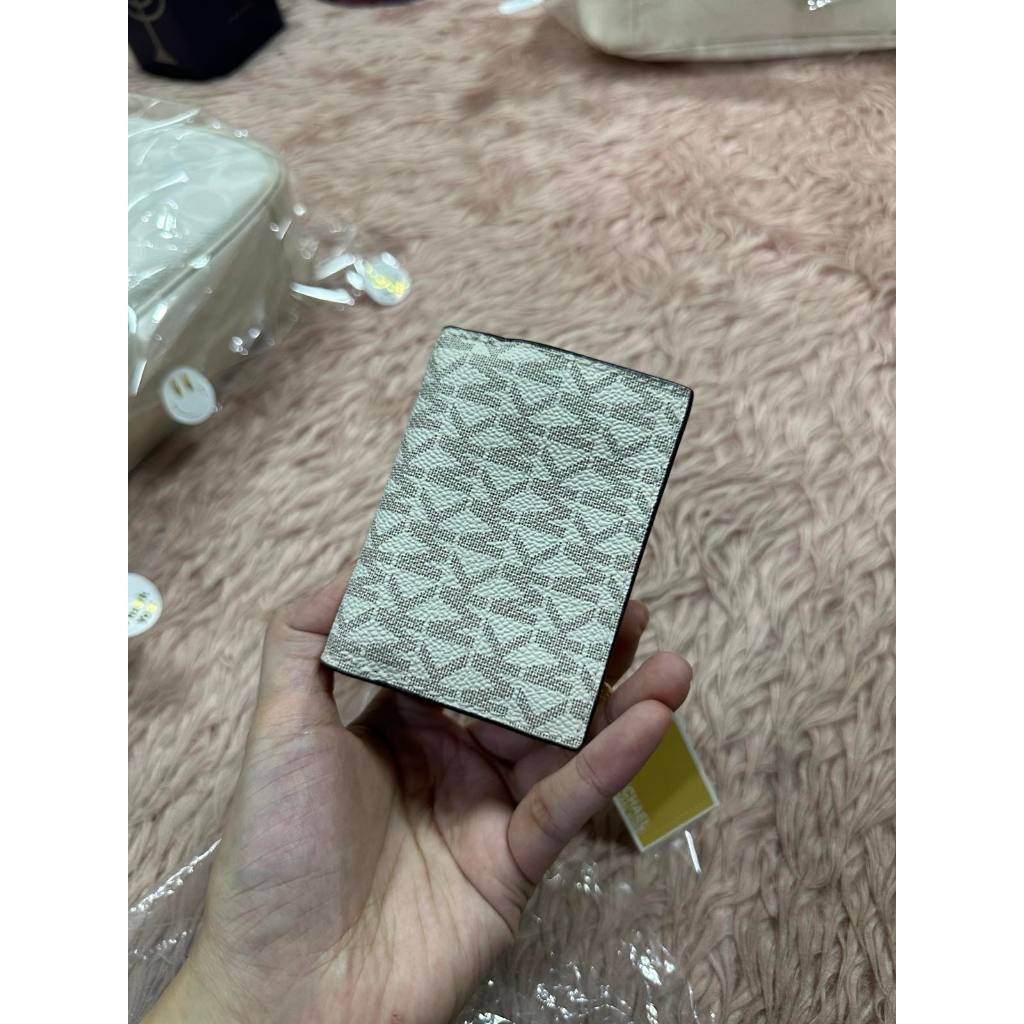 ORIG & IMPORTED MK Trifold Small White/Pink Wallet