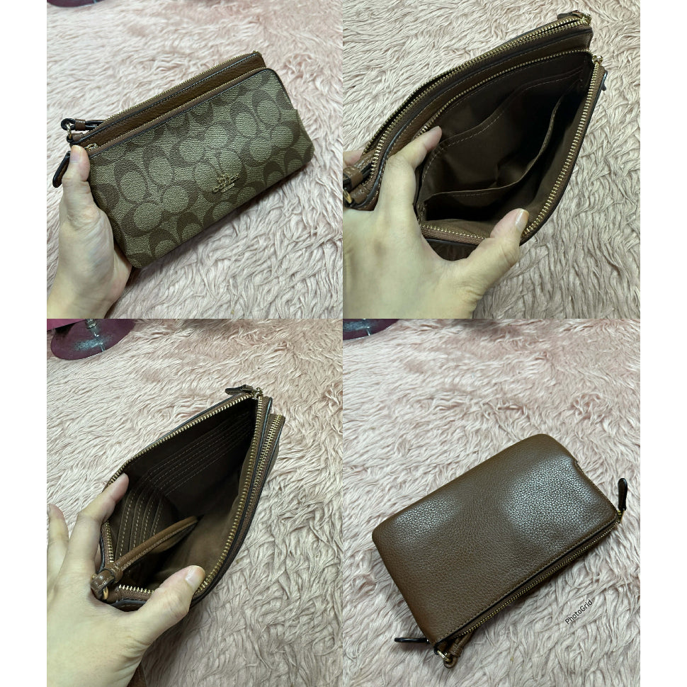 ORIG & IMPORTED CCH Double Zip Large Phone Wallet Wristlet