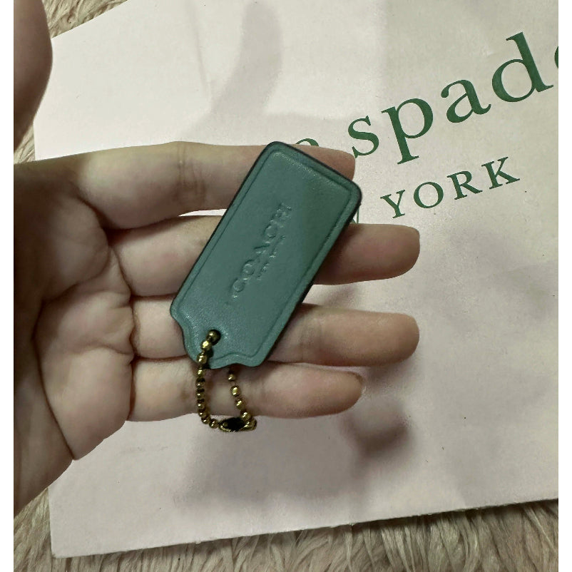 Orig Small Wallet Leather Gold Keychain / Bag Charms / Hangtag