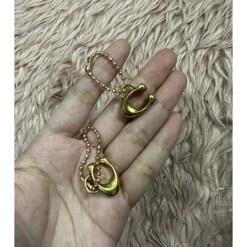 Orig Small Wallet Leather Gold Keychain / Bag Charms / Hangtag
