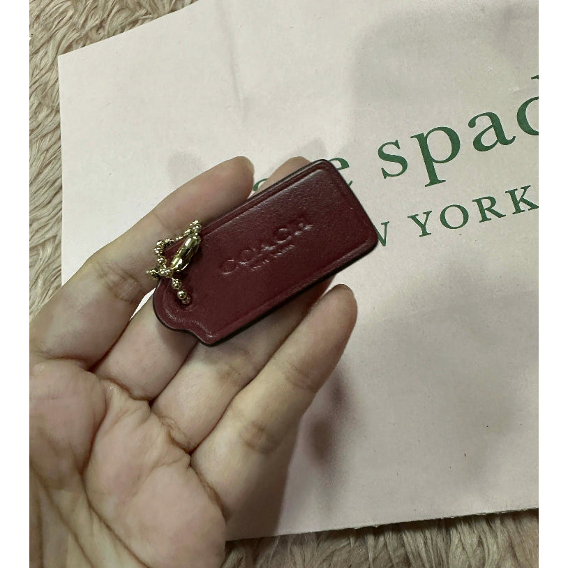 Orig Small Wallet Leather Gold Keychain / Bag Charms / Hangtag