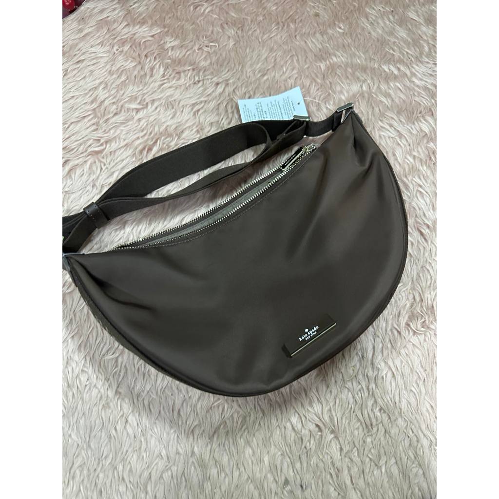 ORIG & IMPORTED KS Carter Crescent Nylon Sling Bag Black Brown Grey