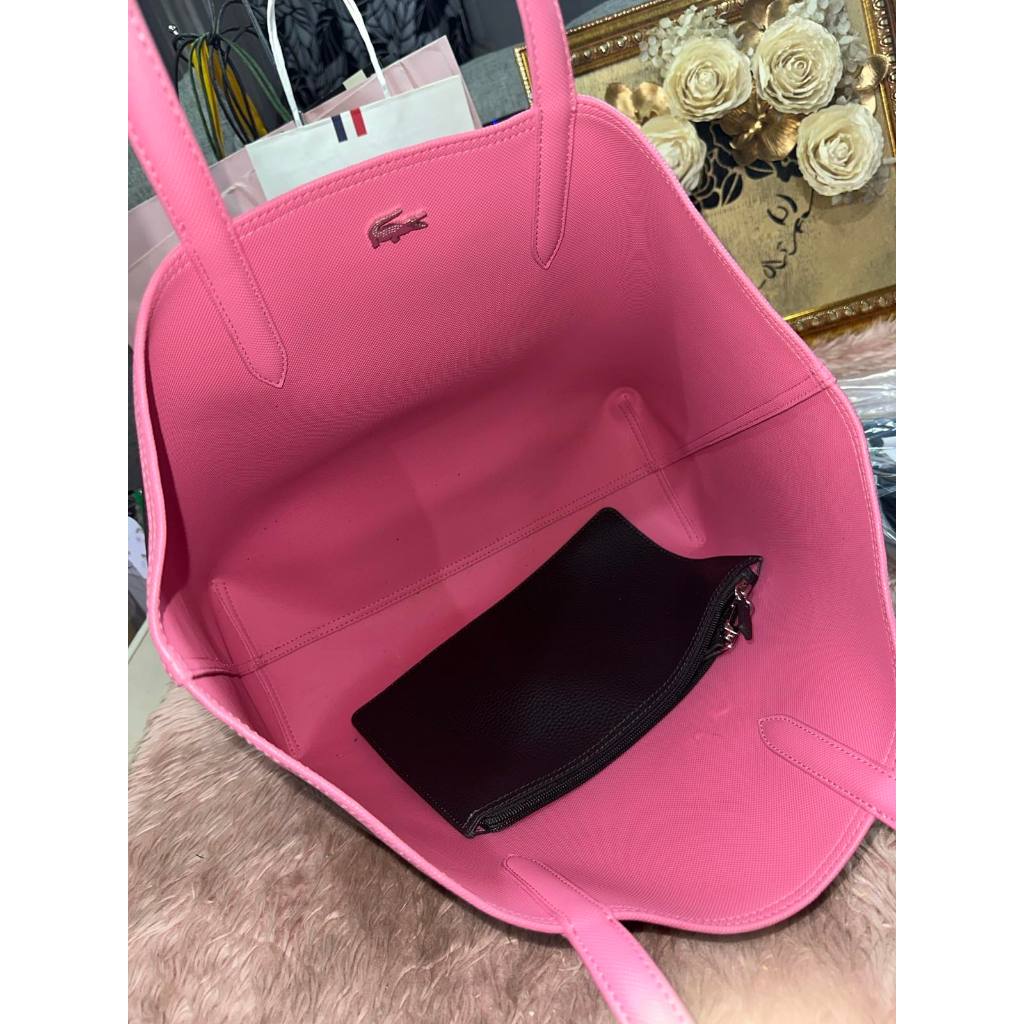 ORIG Preloved LCT Anna Reversible Tote Pink/Black Bag with Pouch