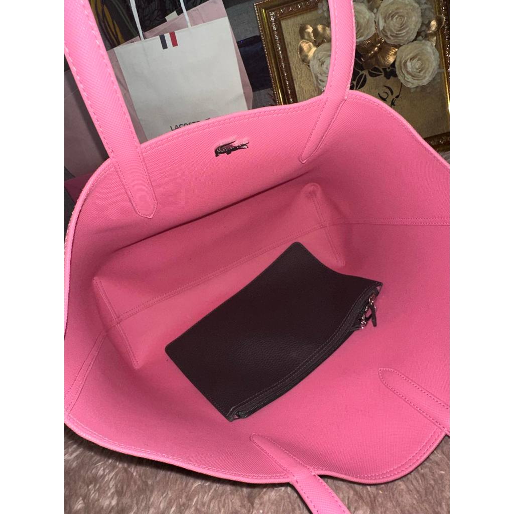 ORIG Preloved LCT Anna Reversible Tote Pink/Black Bag with Pouch