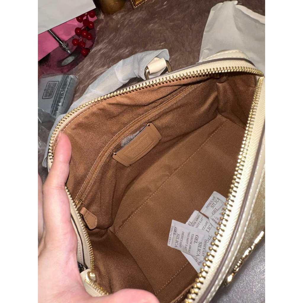 ORIG & IMPORTED CCH Rowan Satchel Bag In Signature Canvas Beige Taupe