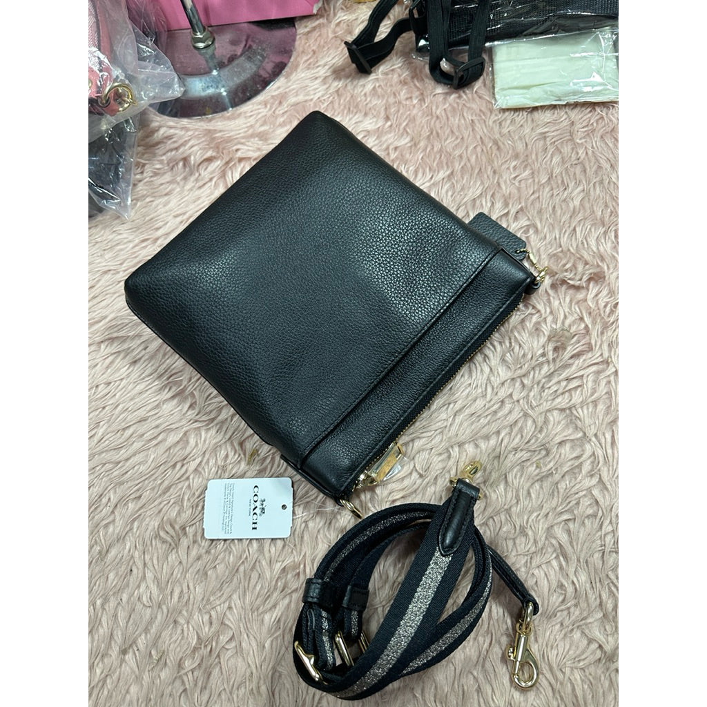 ORIG & IMPORTED CCH Jes Slim Crossbody Black Bag With Horse And Carriage