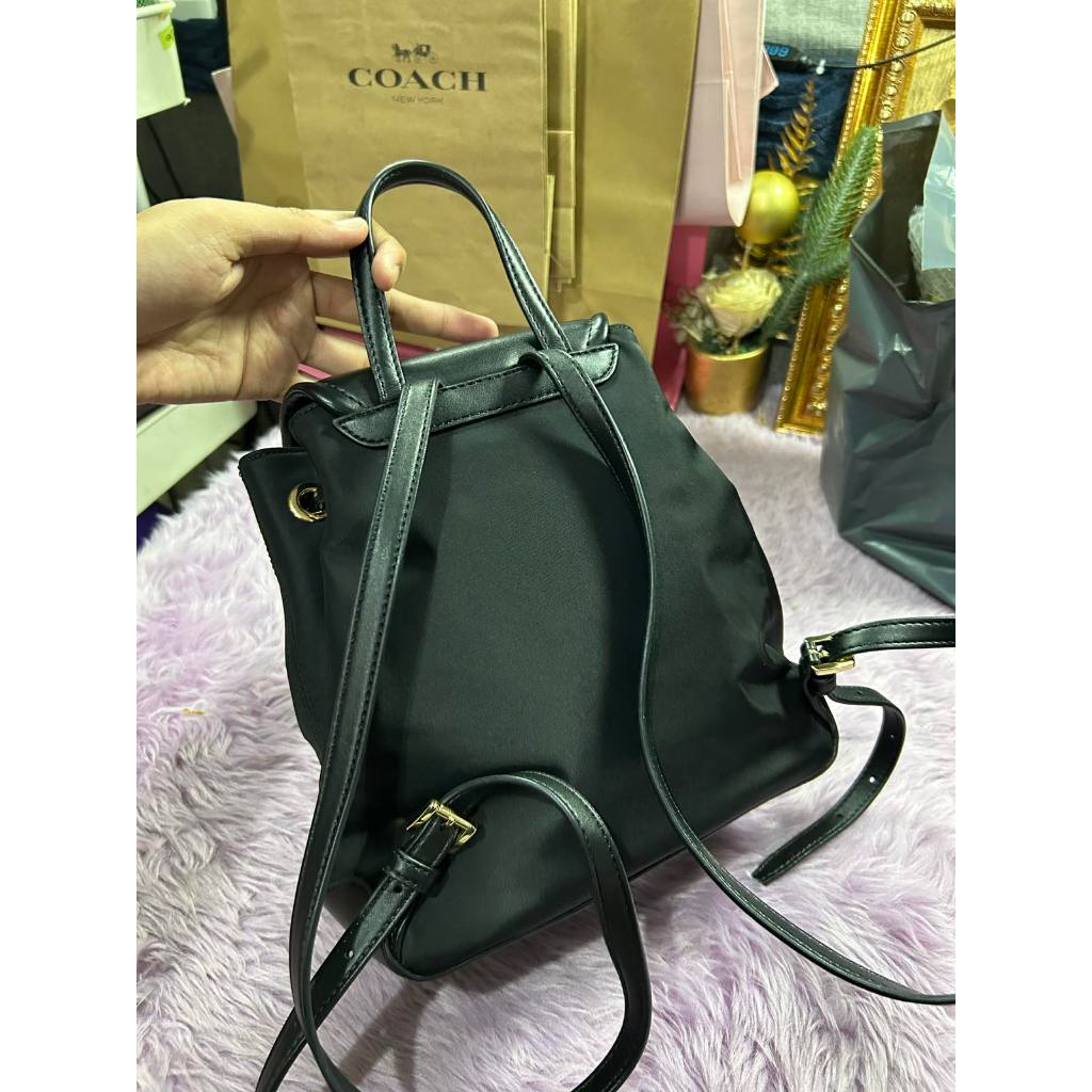 ORIG Preloved MK Cara Small Nylon Backpack Black Bag