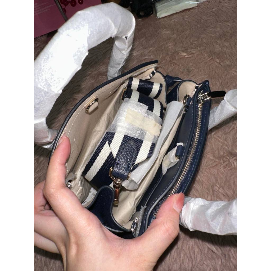 ORIG & IMPORTED KS Knott Canvas Mini Satchel Blue Bag