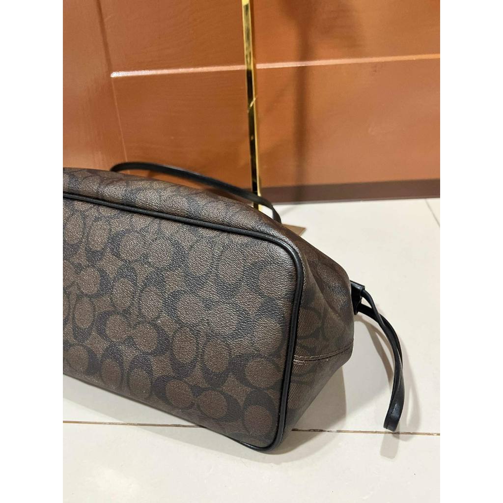 ORIG Preloved CCH Drawstring Carryall Tote Shoulder Bag Brown