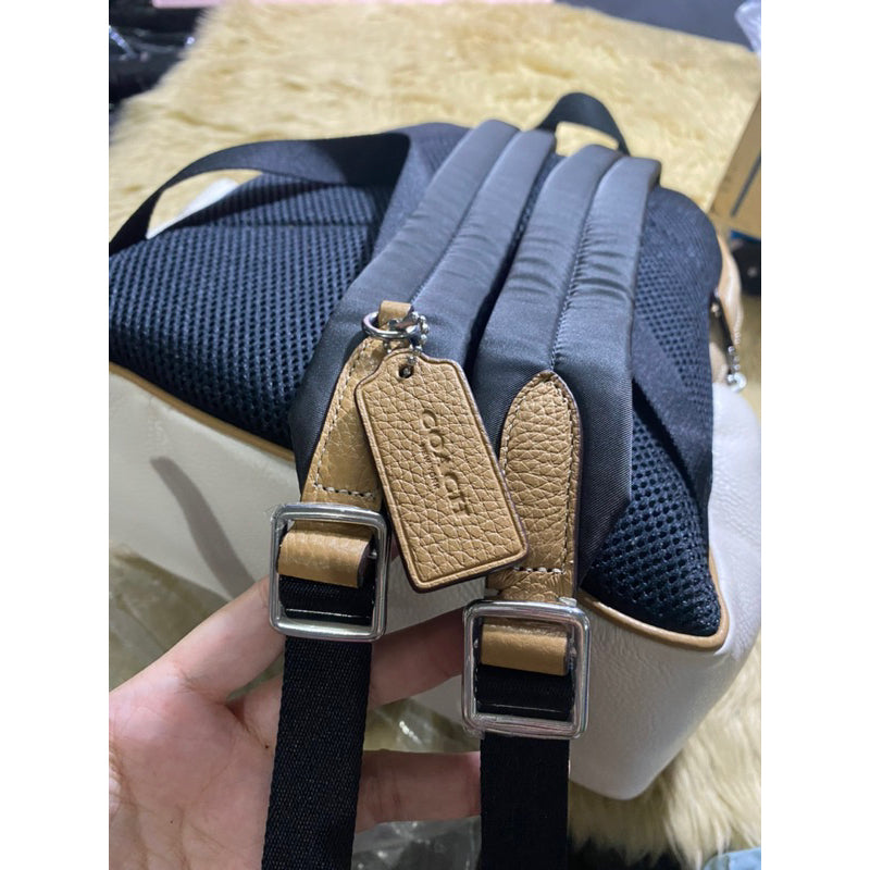 AUTHENTIC/ORIGINAL CCH Court Medium Backpack Bag In Colorblock Beige Brown