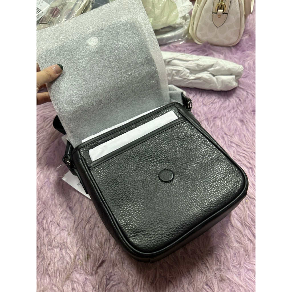 ORIG & IMPORTED CCH Lucas Crossbody Black Men Bag Pebbled Leather